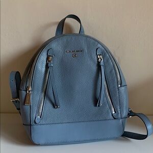 Michael Kors Blue Leather Backpack